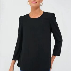 Pomander Place SZ L Black Bedford Blouse NWT
